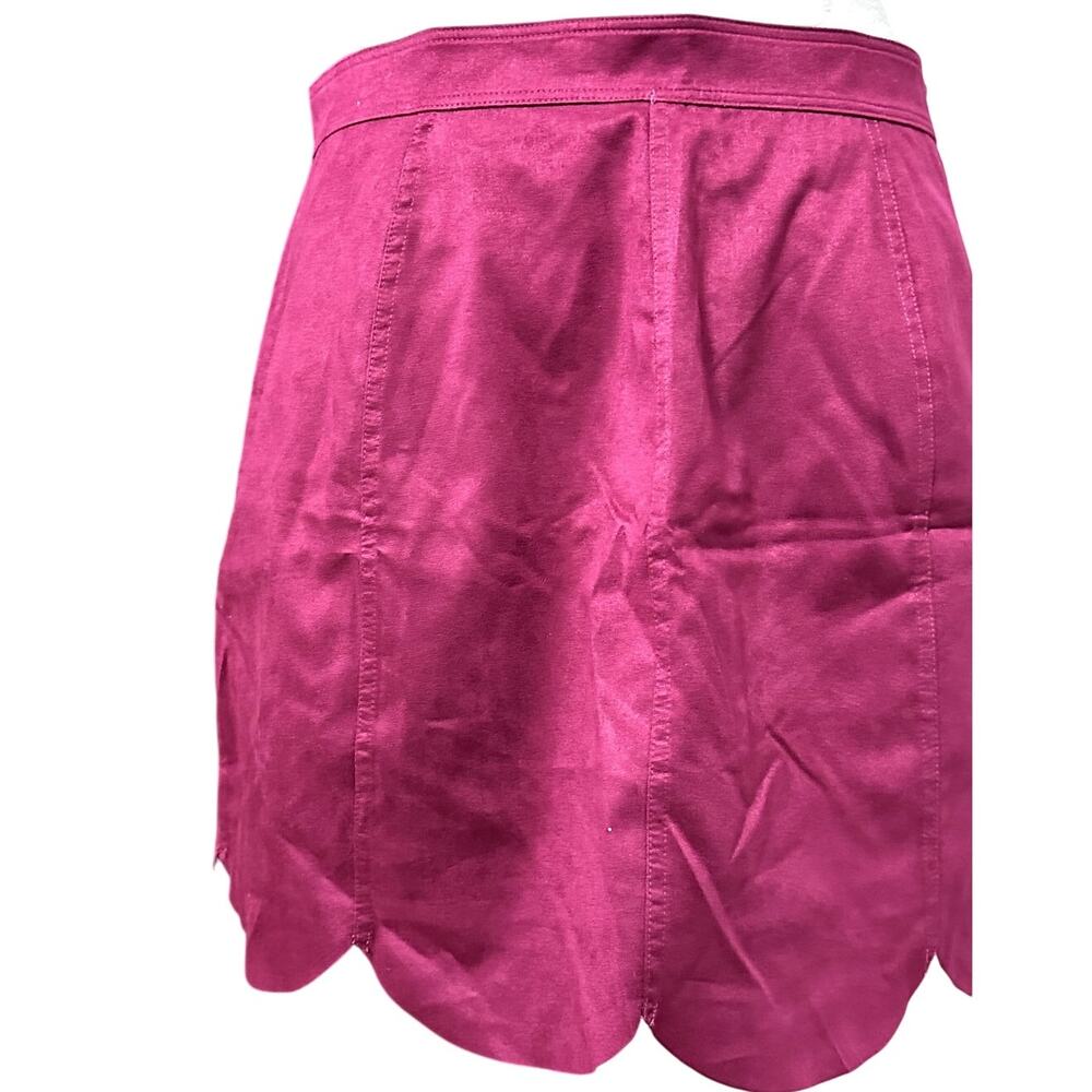 Red Camel Scalloped Button Front Mini Skirt Trendy A Line Festival Style XS Edgy - Picture 7 of 8